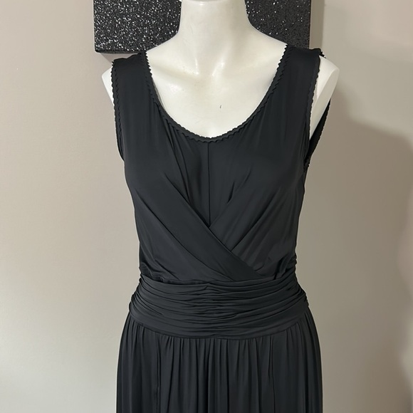 FENDI Authentic Black Knee Length Draped Ruched Dress Cocktail Black Tie Sz 42 - Picture 3 of 16